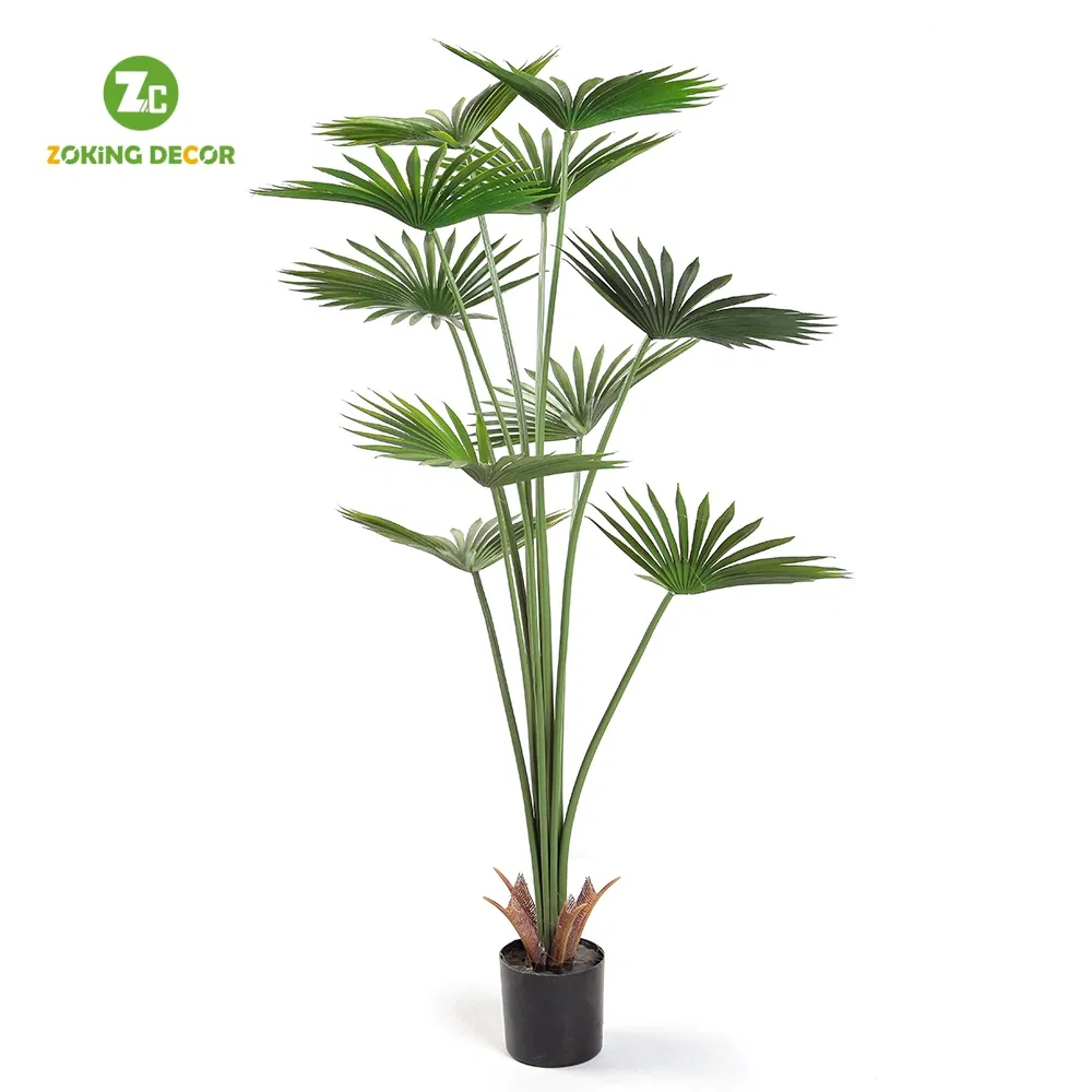 Zc Faux Hawaii Palm Green Plants Trunks Plastic Artificial Palm Tree