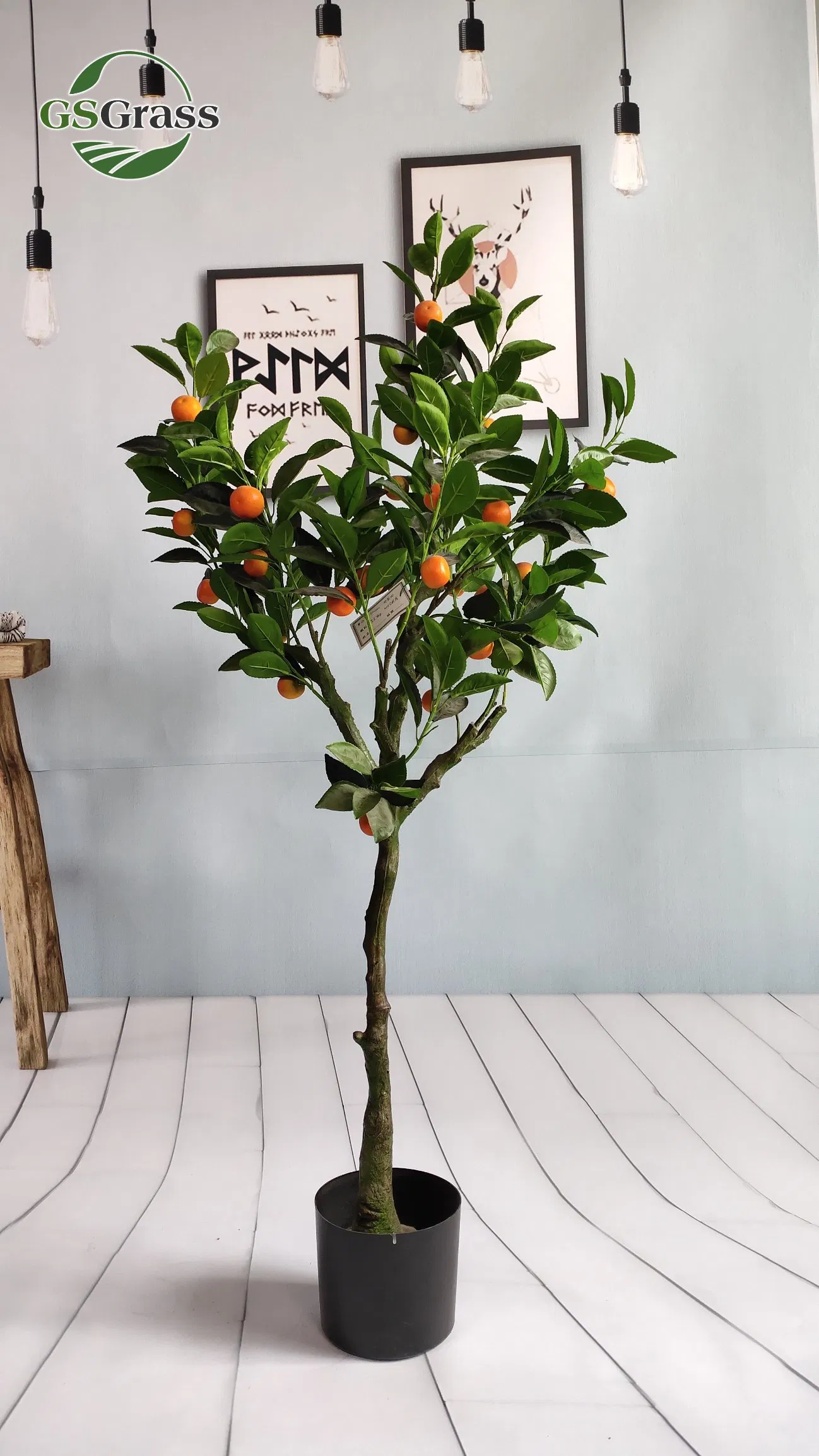 1.6FT-5FT Fruit Plant Artificial Mandarin Orange Bonsai Tree