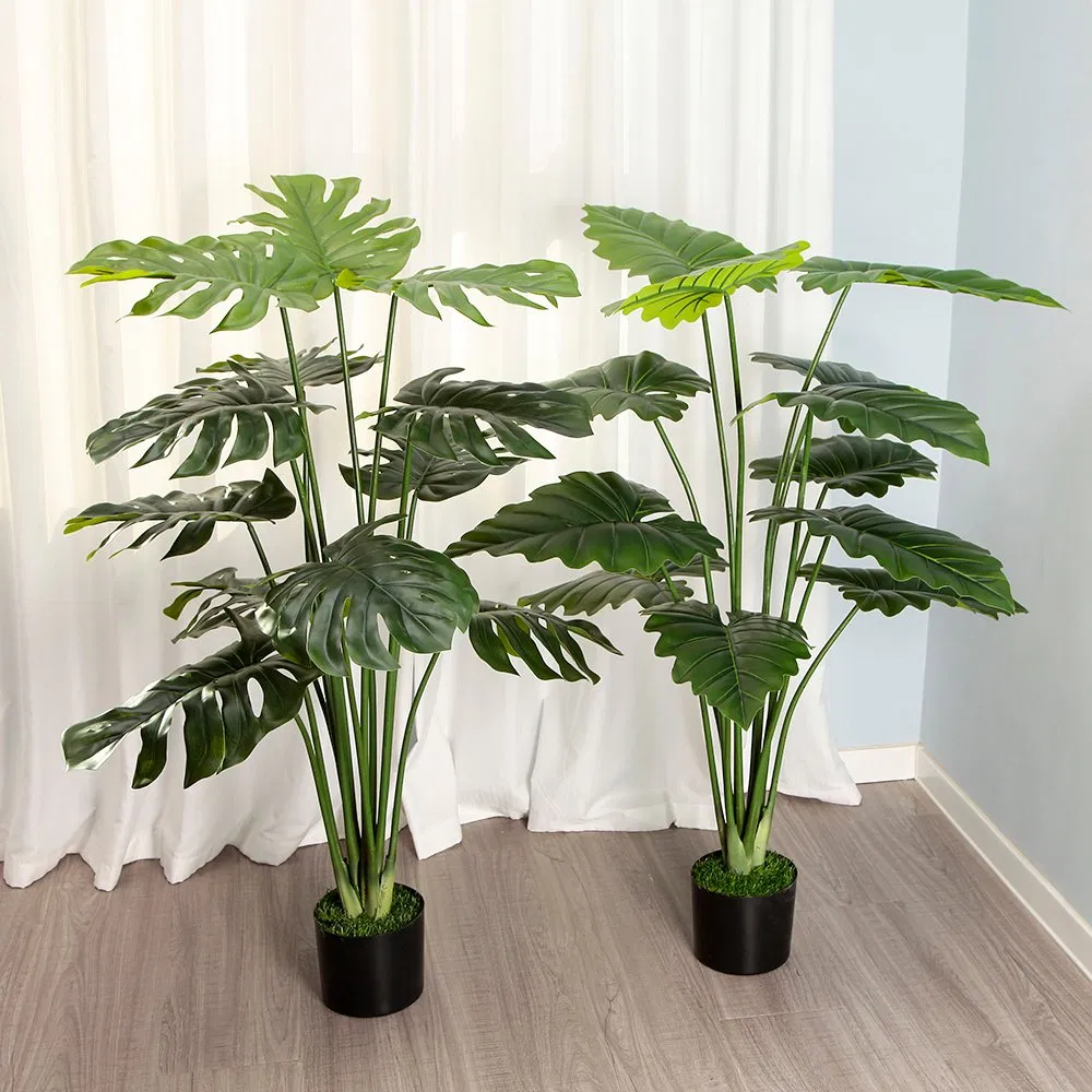 Artificial Alocasia Tree Potted Plants Plastic Bonsai Artificial Tree