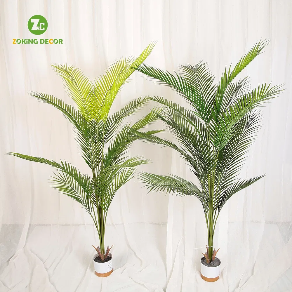 Zc Hot Sale Small Artificial Palm Trees Bonsai Decorative Indoor Plastic Trunk