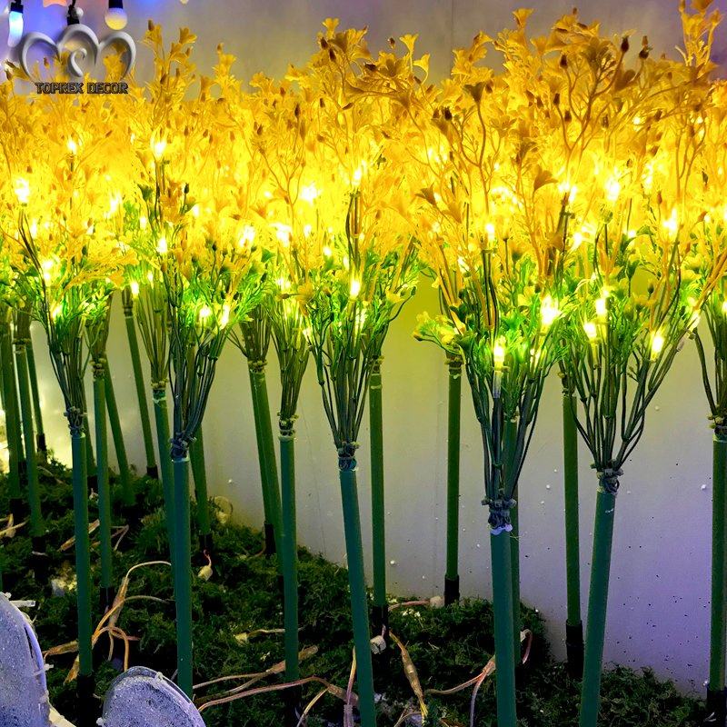 Single Rape Flower Commercial Landscape Illumination Arrangement Silk Flower Wedding Beautiful Artificial Flowers