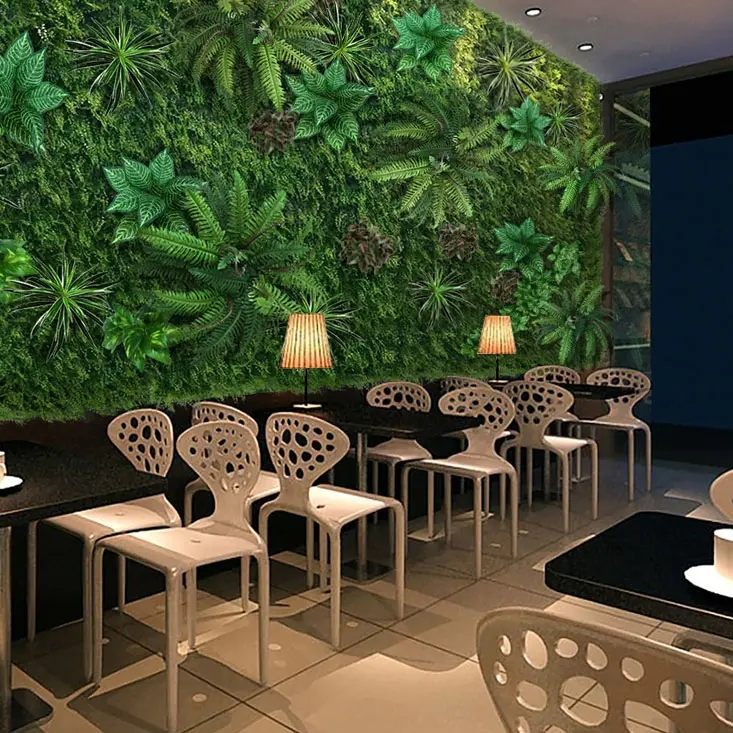 Outdoor Vertical Garden Decorative Plastic Artificial Green Wall Plants Boxwood Hedges Fence Mat Panel