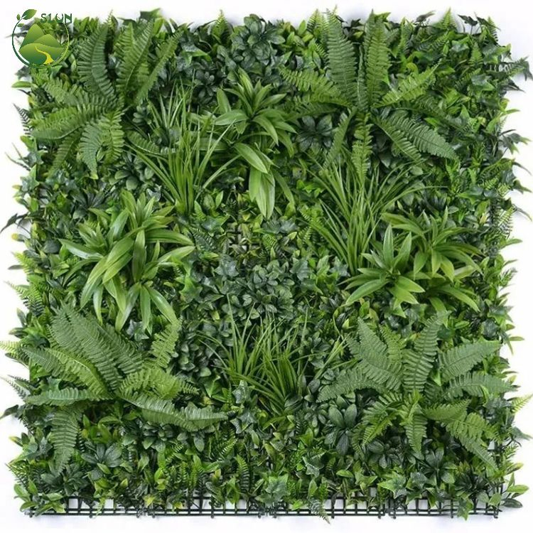 UV Protected Outdoor Garden Green Plants Panels Vertical Garden Artificial Grass Wall