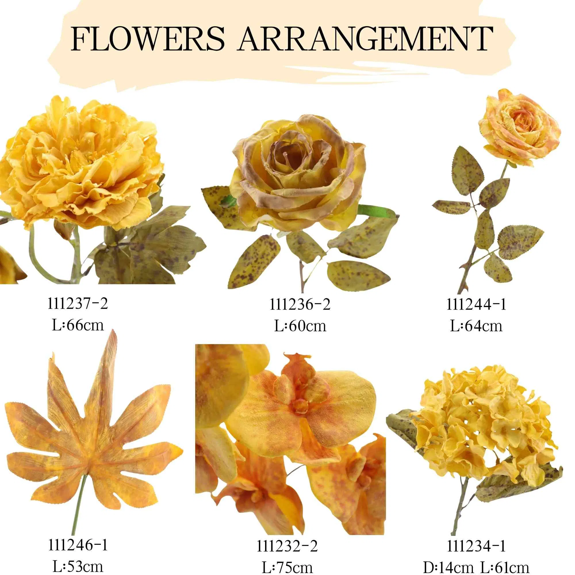 Outdoor Artificial Flower Arrangements for Room Decoration Items Wholesale Silk Flowers