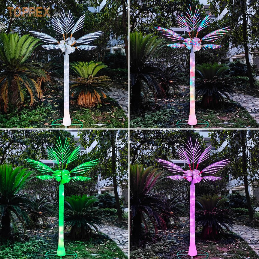 Large 3m Artificial LED Coconut Tree with White Light for Park Square