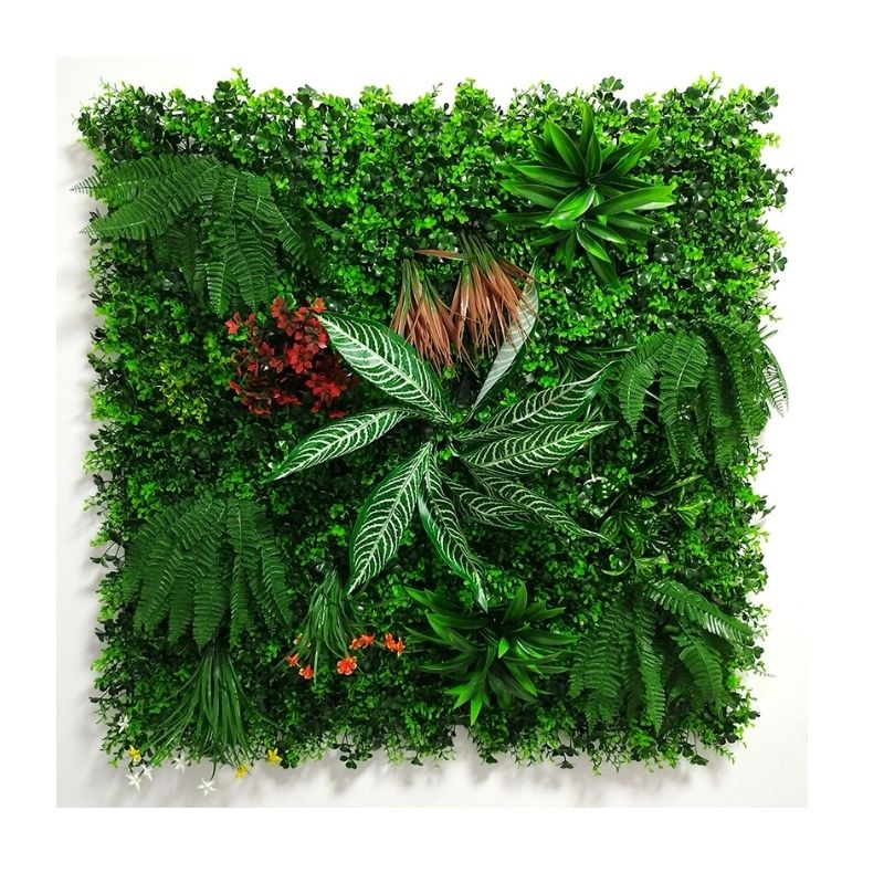 Artificial Moss and Plant Mixed Wall Panel for Interior Design