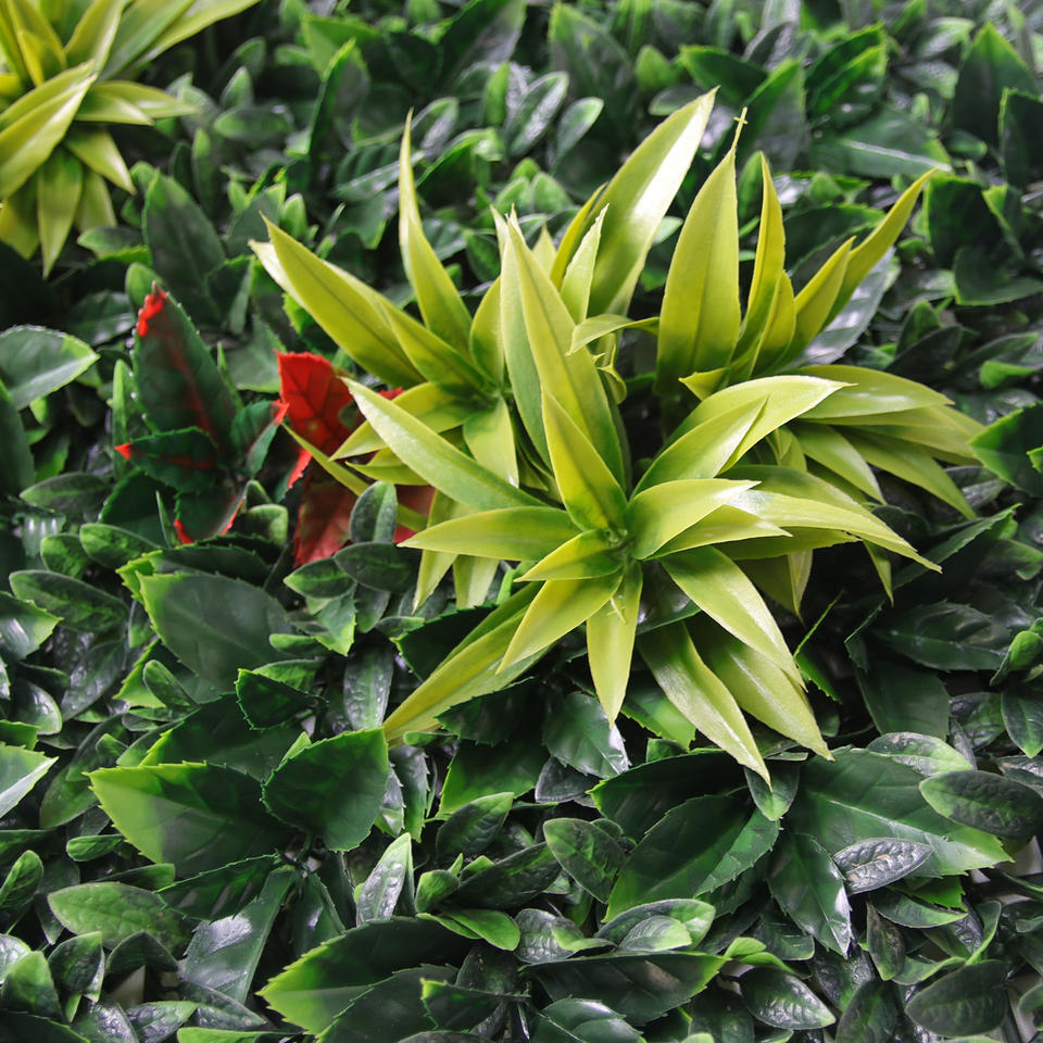 Outdoor UV Resisted PE Faux Hedge Tropical Grass Plants Wall Outside Artificial Green Wall Panel Vertical for Home Garden Decor