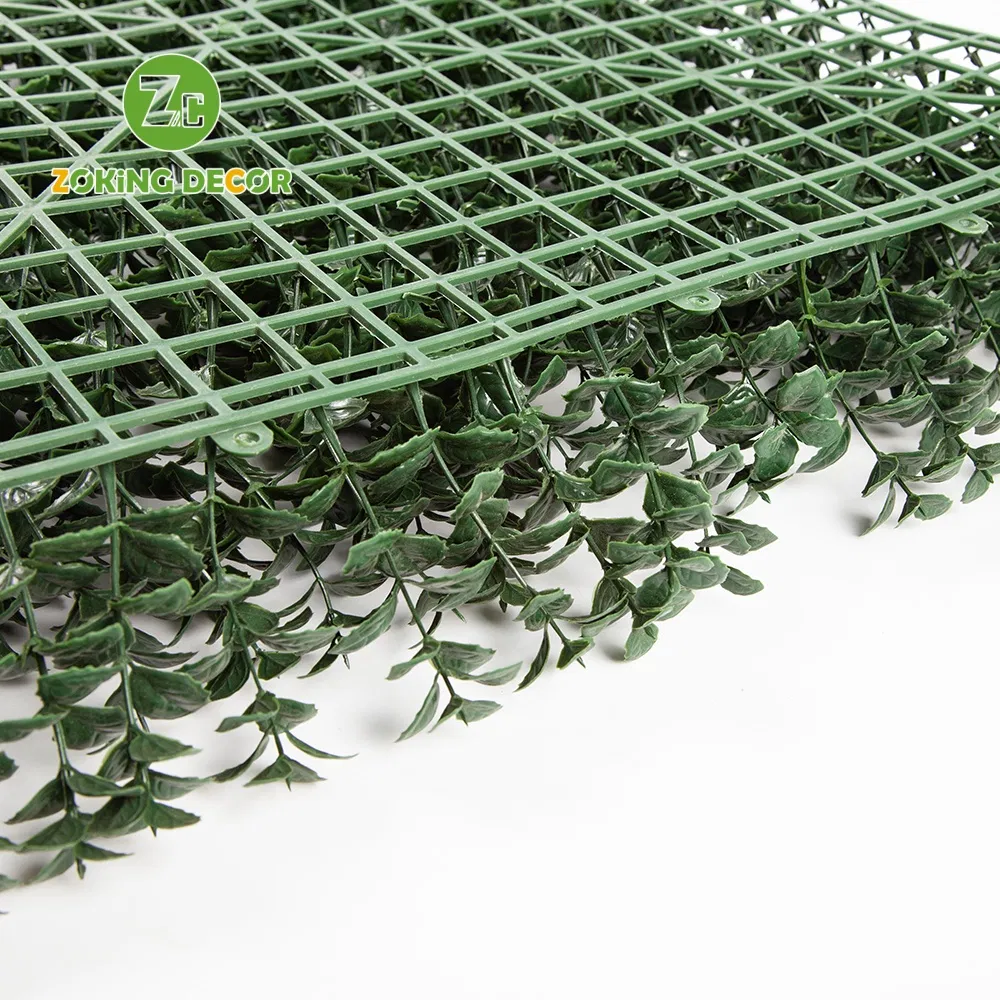 Zc Artificial Plastic Creeper Boxwood Hedge Moss Grass Indoor Plant Vertical Panels Leaves Green Wall System for Decoration