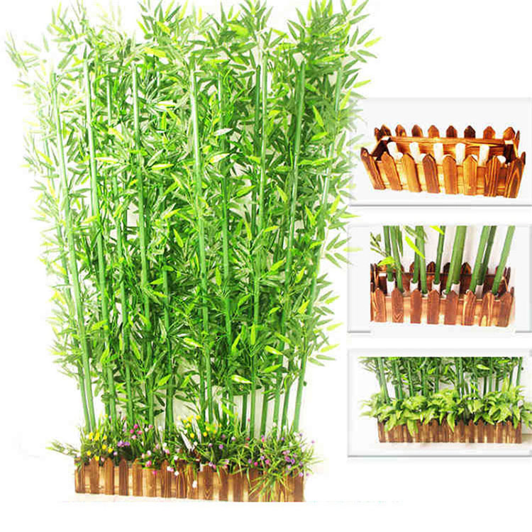 Plastic Potted Faux Tree Bamboo Fence Artificial Bamboo Bonsai