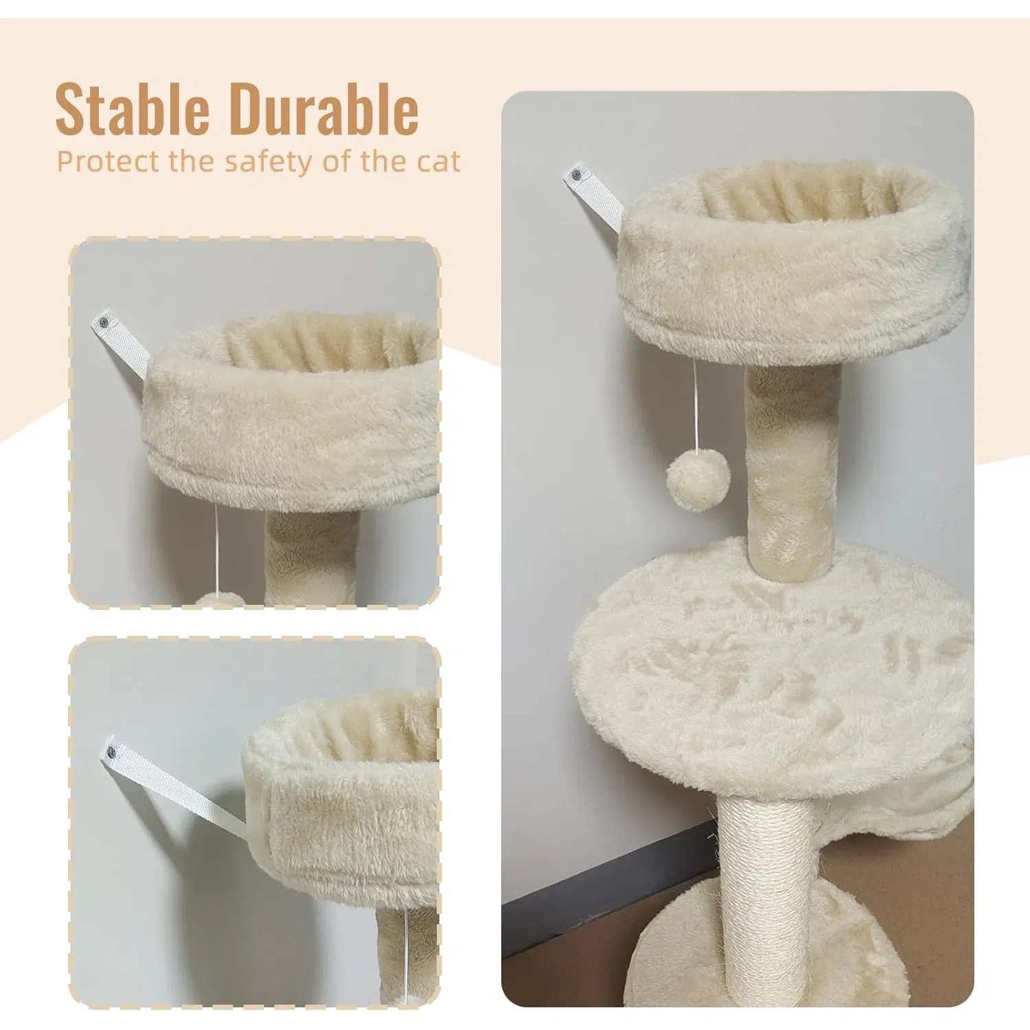 Cat Tower Cat Tree with Widened Perch for Large Cats Kittens