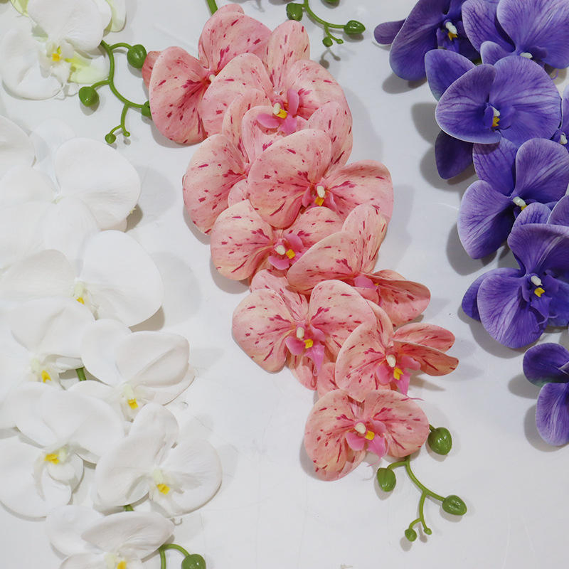 Hiqh-End White Phalaenopsis Cloth Phalaenopsis Decoration Wedding Simulation Silk Flower Arrangement Foreign Trade Arti