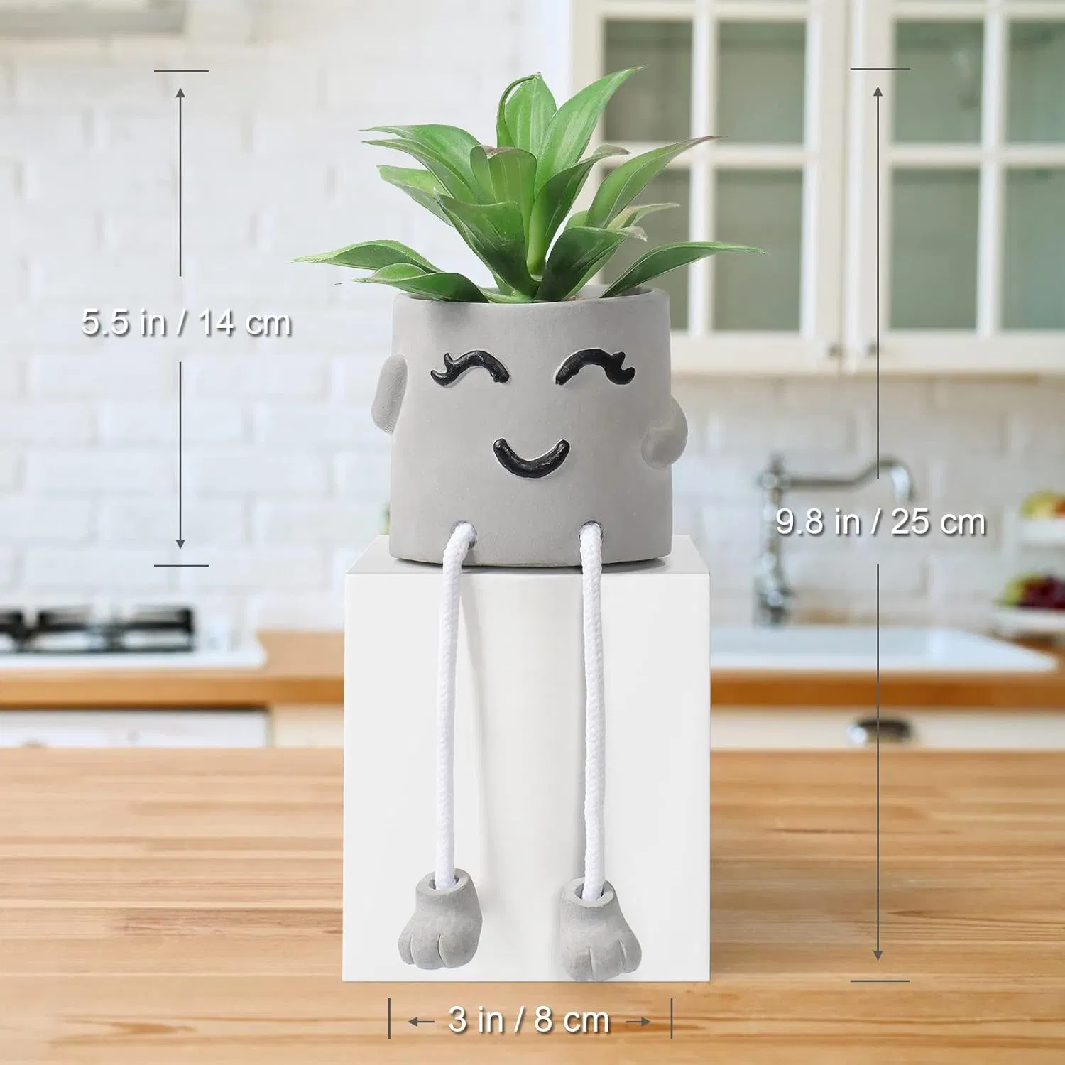 Artificial Potted Plant Cute Fake Succulent Plant with Hanging Leg