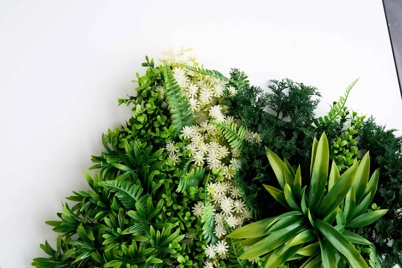 3D 100cm Artificial UV Protected PE Green Grass Panel Indoor and Outdoor Faux Plant Panel