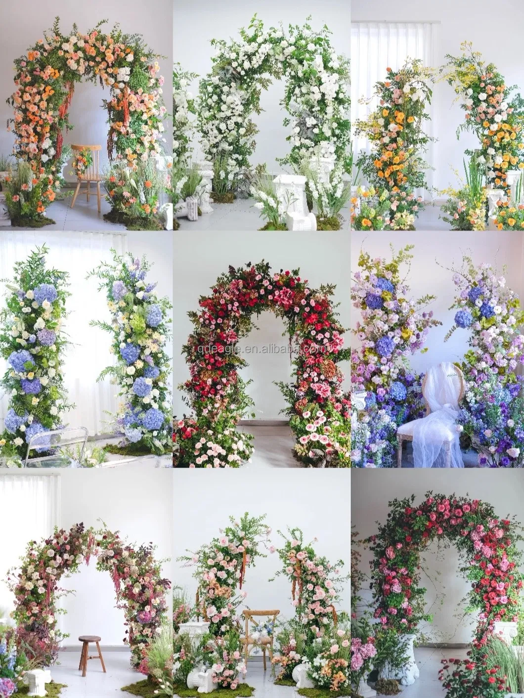 Artificial Silk Rose Flower Arch