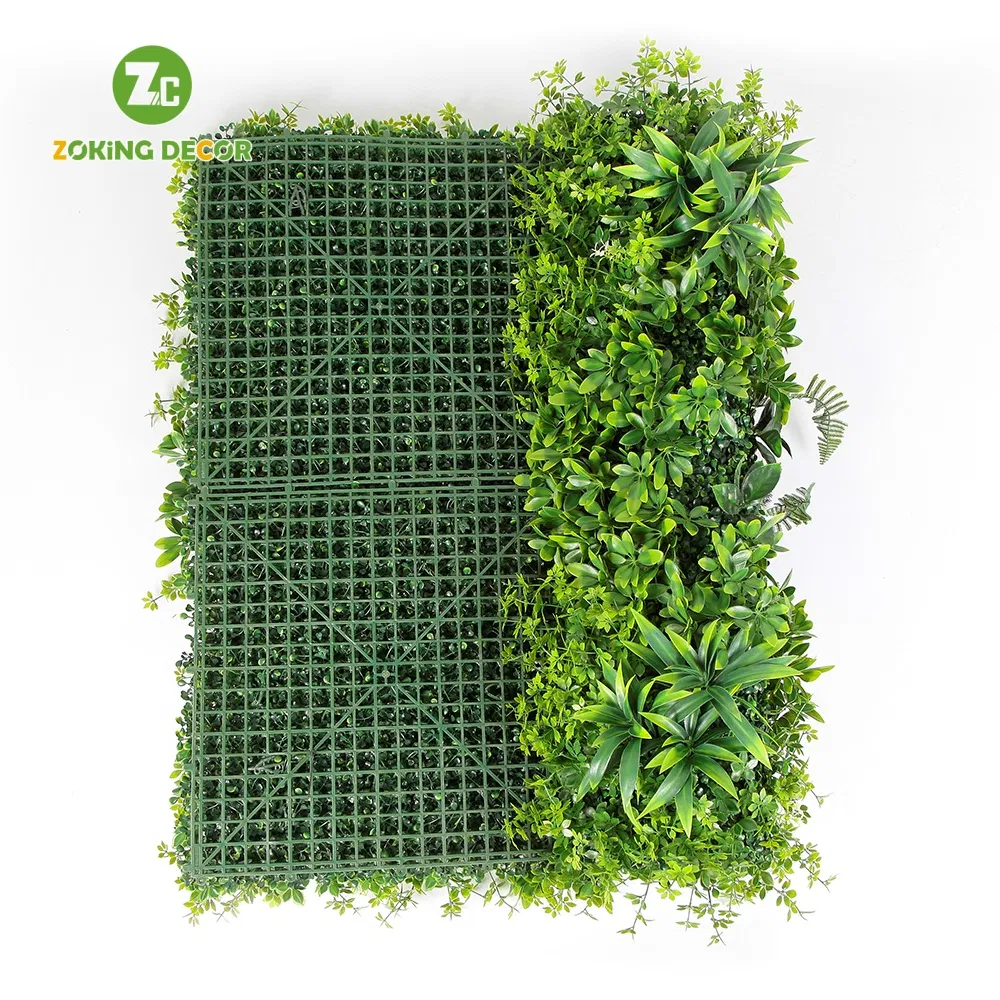 Artificial Flower Plant Hedge Boxwood Panels Unti-UV Green Plant Garden Decorative Faux Greenery Mats for Home Decoration