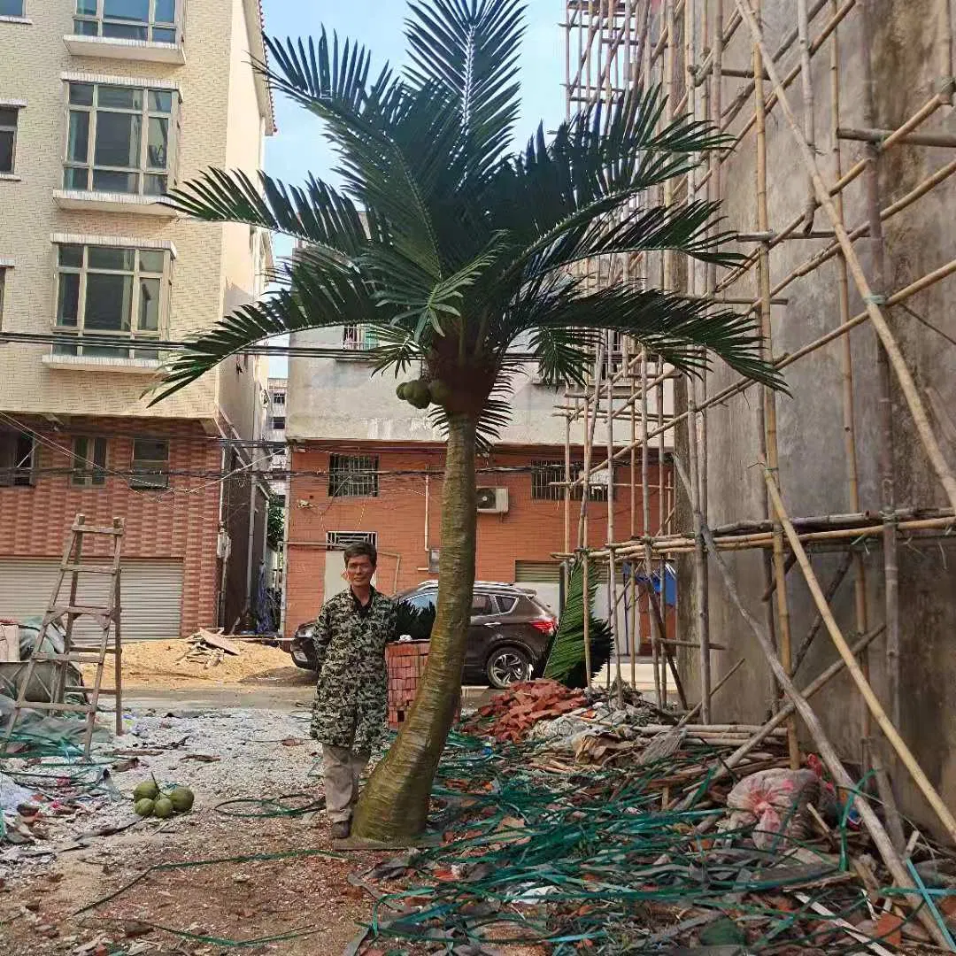 Faux Coconut Palm Tree Trunk Waterproof Artificial Plastic Coconut Tree for Sale