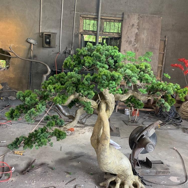 Large Outdoor Indoor Artificial Bonsai Tree 1m 2m 3m Green Artificial Pine Tree for Garden Centerpiece Decor