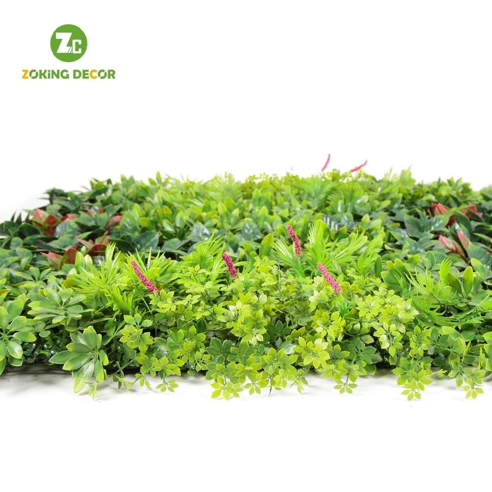 Zc Square Artificial Green Moss Wall High Quality Plastic Plant Panel for Vertical Garden Wall Decoration