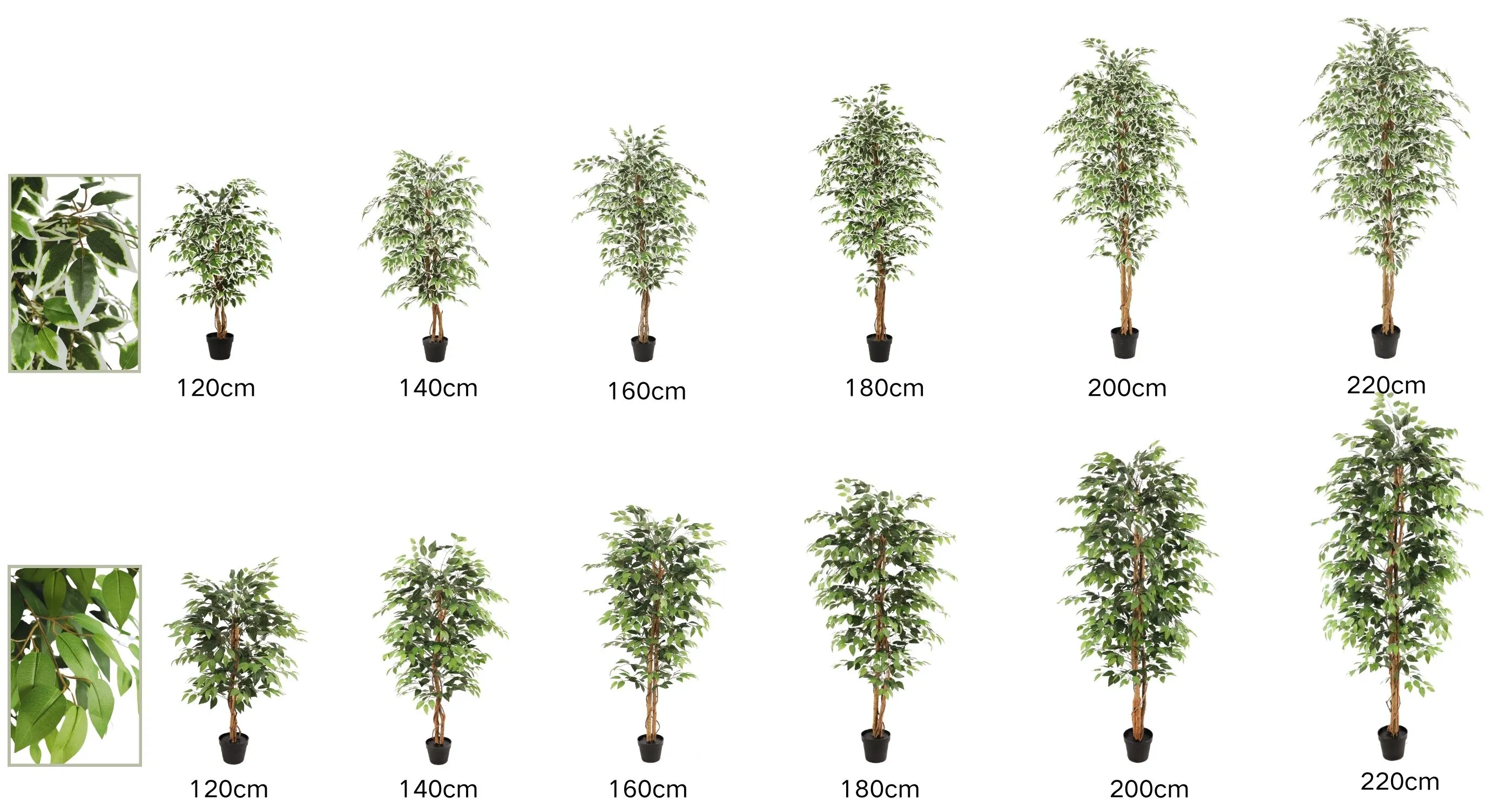 Artificial Green Ficus Tree Faux Bonsai Real Wood Trunks Artificial Banyan Tree