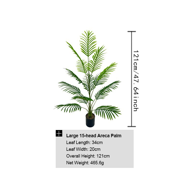 48cm-153cm Evergreen Faux Plant Bonsai Artificial Areca Palm Tree for Home Decoration
