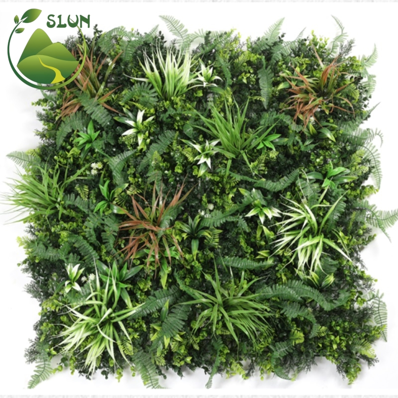 Panel Decor Plastic Outdoor UV Protected Vertical Green Artificial Grass Wall