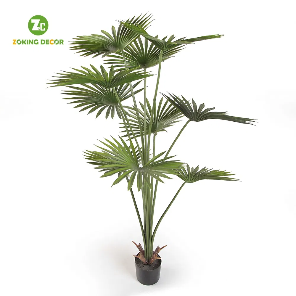 Zc Faux Hawaii Palm Green Plants Trunks Plastic Artificial Palm Tree