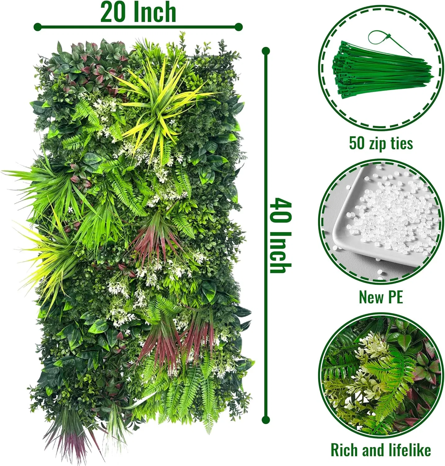 Plastic Vertical Garden Decor Artificial Plant Hedge Panel Type of Putting Green Wall