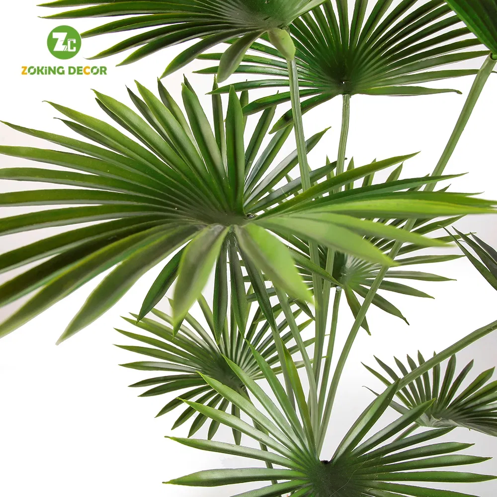 Zc Faux Hawaii Palm Green Plants Trunks Plastic Artificial Palm Tree