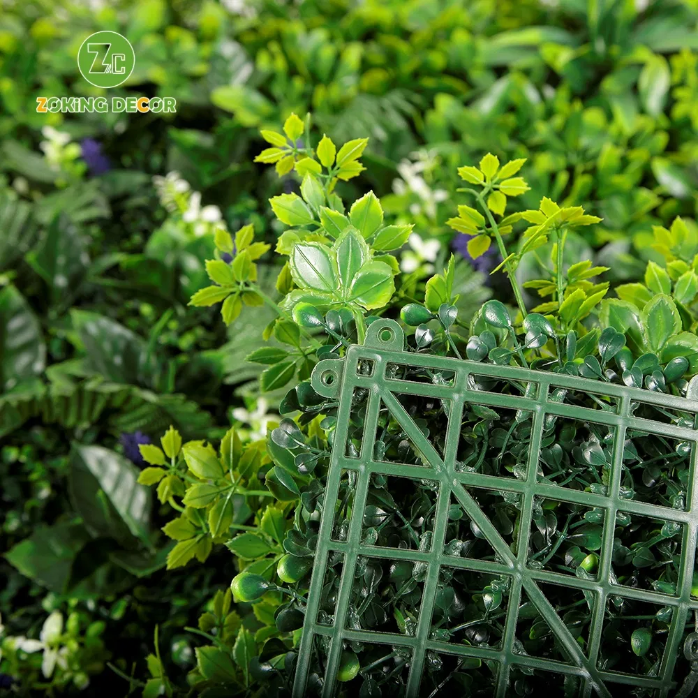 Artificial Flower Plant Hedge Boxwood Panels Unti-UV Green Plant Garden Decorative Faux Greenery Mats for Home Decoration