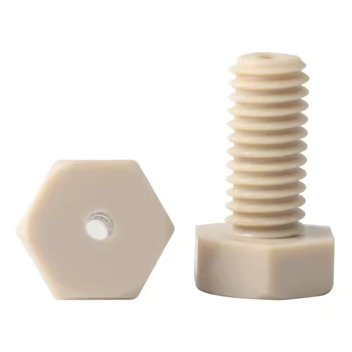 High Quality Popular Peek Natural Hexagonal Head Nylon Bolt Plastic Screw