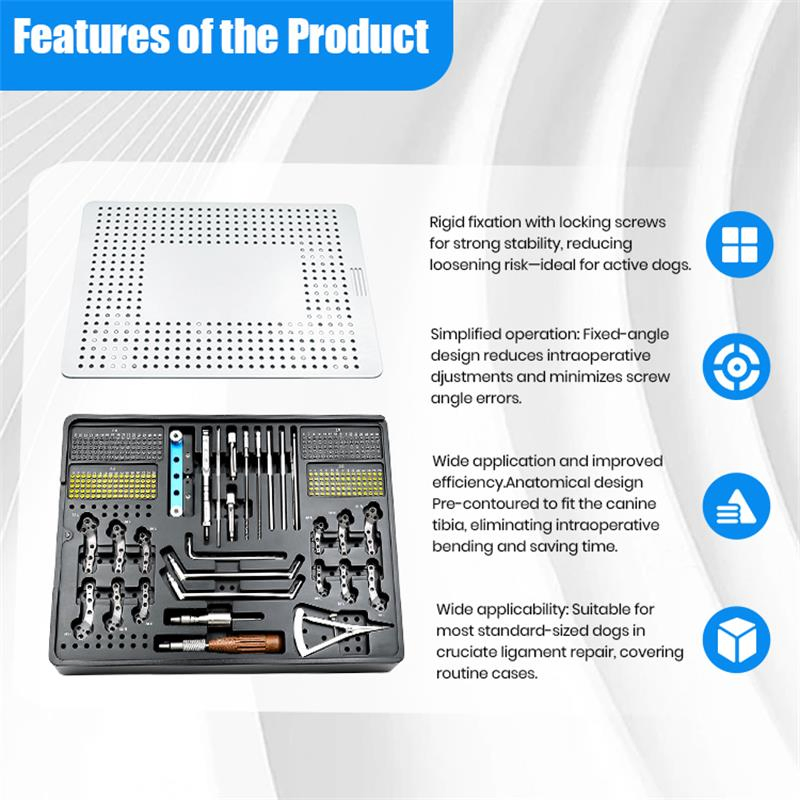 Veterinary Orthopedic 2.0/2.4 Multi-Axial Locking Tplo Instrument Set Surgical Instrument Set