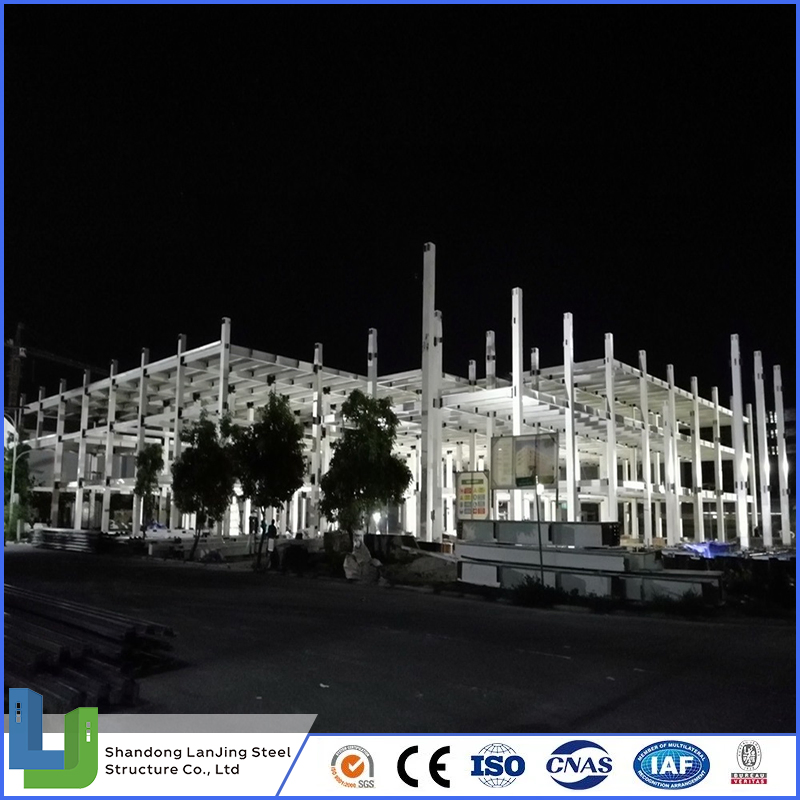 Prefabricated Steel Structure Construction Industrial Building for Warehouse Workshop Hanagr Garage Steel Structure Homes