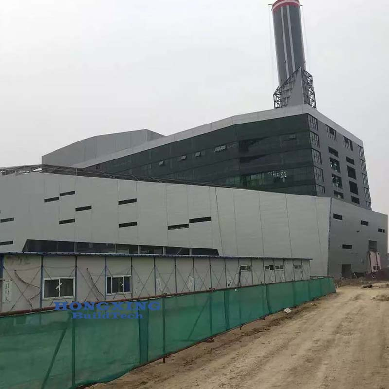 Prefabricated Steel Workshop Building Steel Structure Waste Recycling &amp; Burn Plant