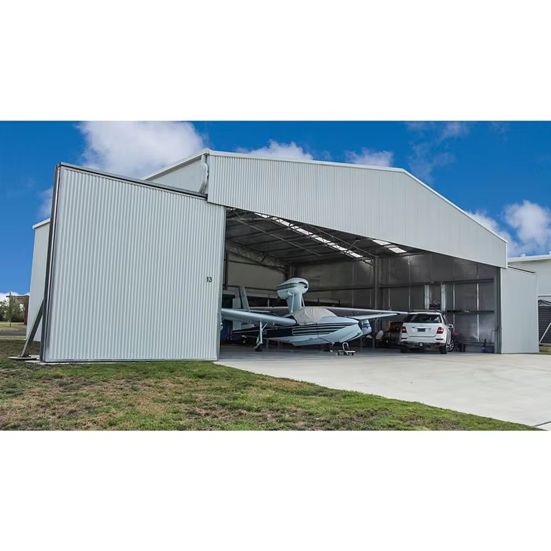 Customizable Design Large Clear Span Prefabricated Steel Structure Construction Aircraft Hangar Shed Prefab Metal Light Steel Frame Metal Helicopter Hanger