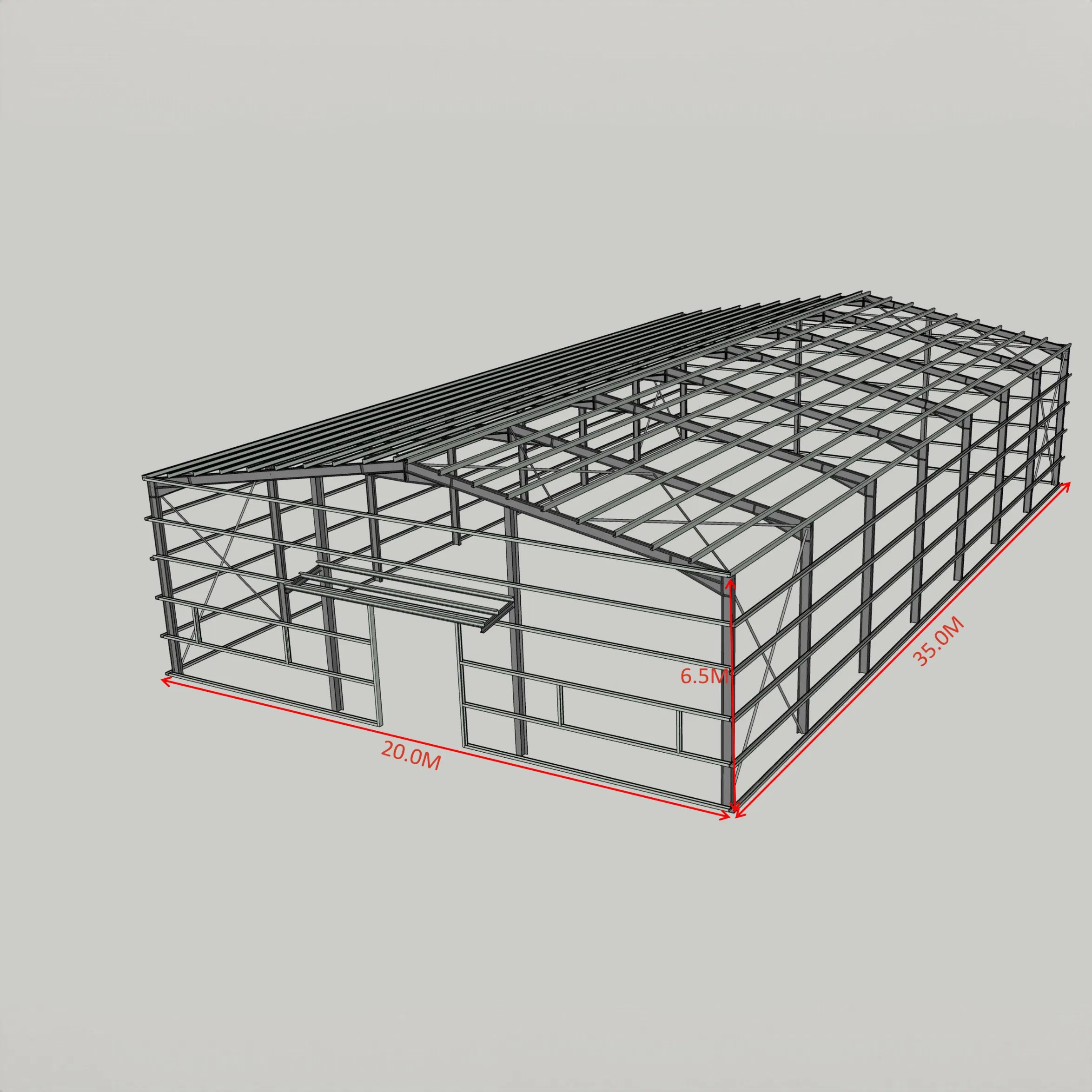 Free Design, Customized, Prefabricated Steel Structure, Suitable for Industy and Commercial Buildings