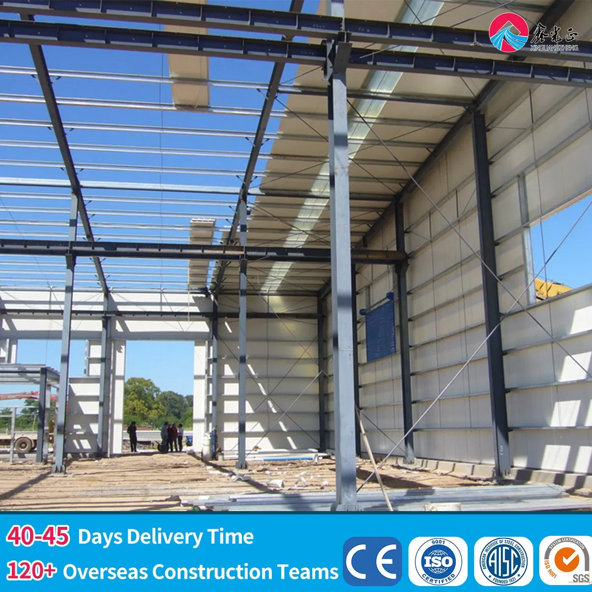 Large Mini Portable Prefabricated Galvanized Portable Light Metal Cold Storage Shed Steel Structure Structural House Exhibition Building Workshop Construction