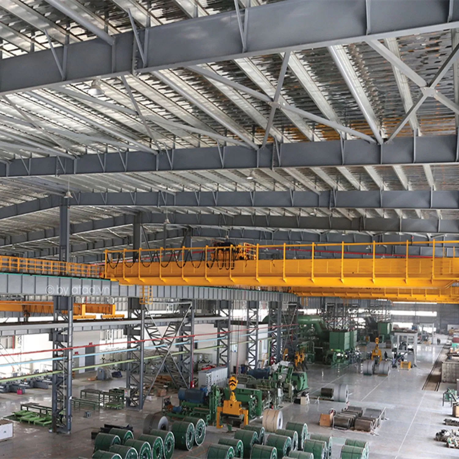Prefab Industrial Building Steel Structure Workshop Processing Plant with Crane