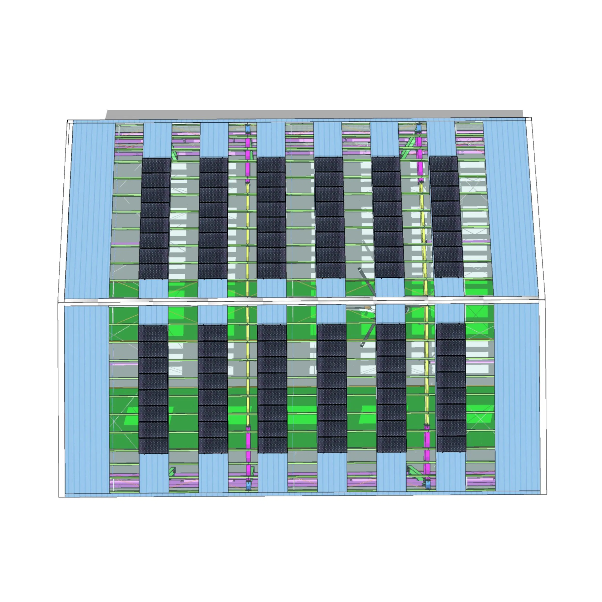 Prefabricated Metal Steel Structure Warehouse Pre-Engineered Light Steel Structure Daylight Aircraft Hangar with Photovoltaic Panel