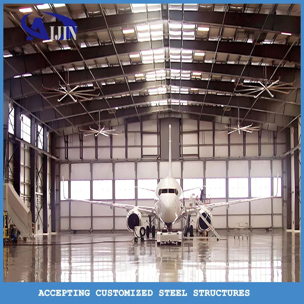 Customized Modern Prefabricated Steel Aircraft Hangar, New Self-Storage Clear Span Hangar Facility for Private Jet Hangar