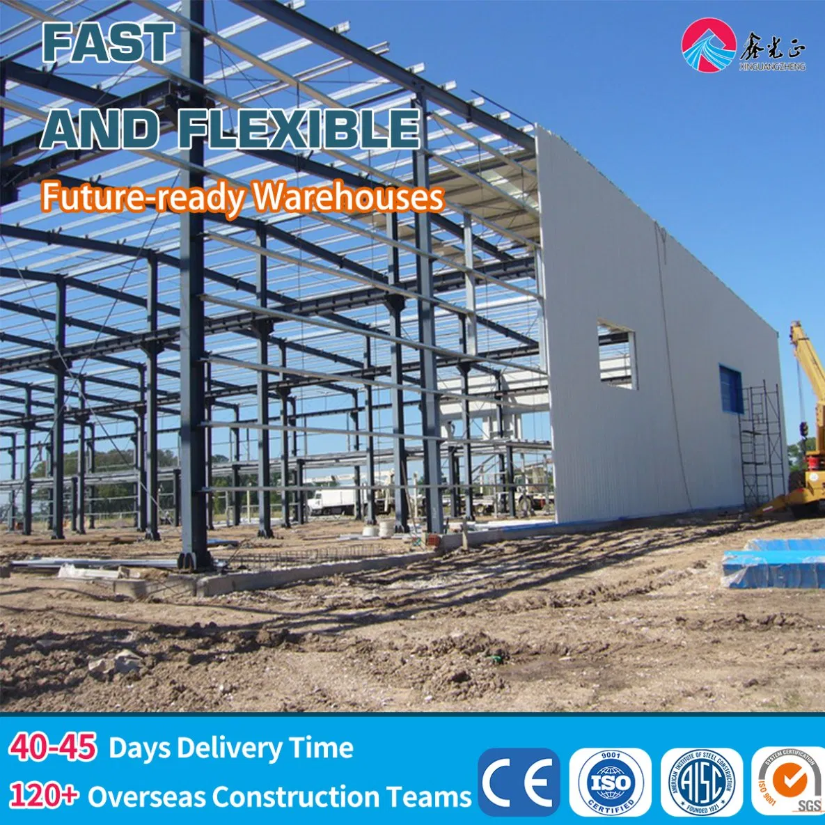 Large Mini Portable Prefabricated Galvanized Portable Light Metal Cold Storage Shed Steel Structure Structural House Exhibition Building Workshop Construction