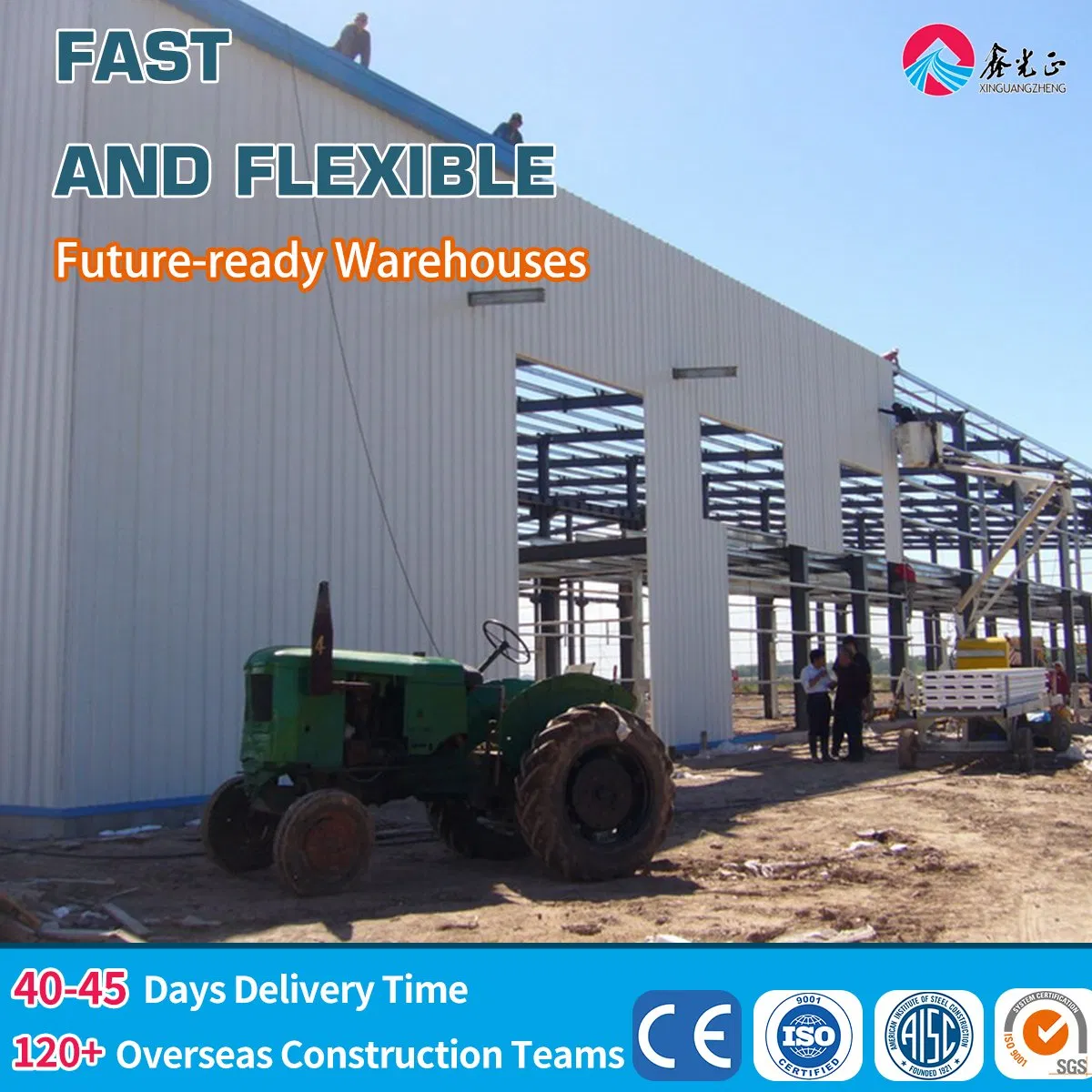 Large Mini Portable Prefabricated Galvanized Portable Light Metal Cold Storage Shed Steel Structure Structural House Exhibition Building Workshop Construction