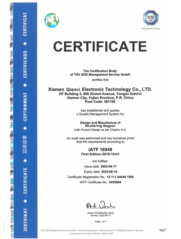 Quality Certificate 5