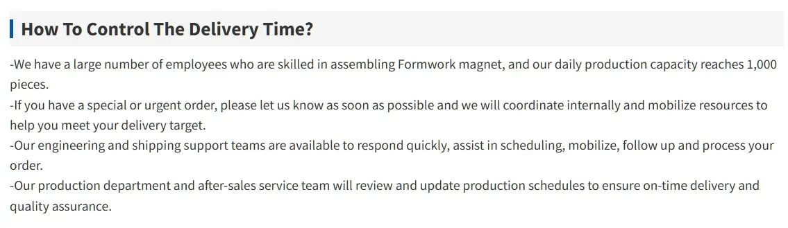 Delivery control process