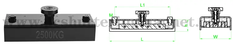 Shuttering Magnet Dimensional Drawing