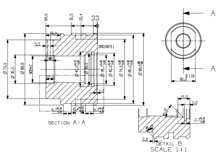 Drawing reference for hydraulic cylinder piston