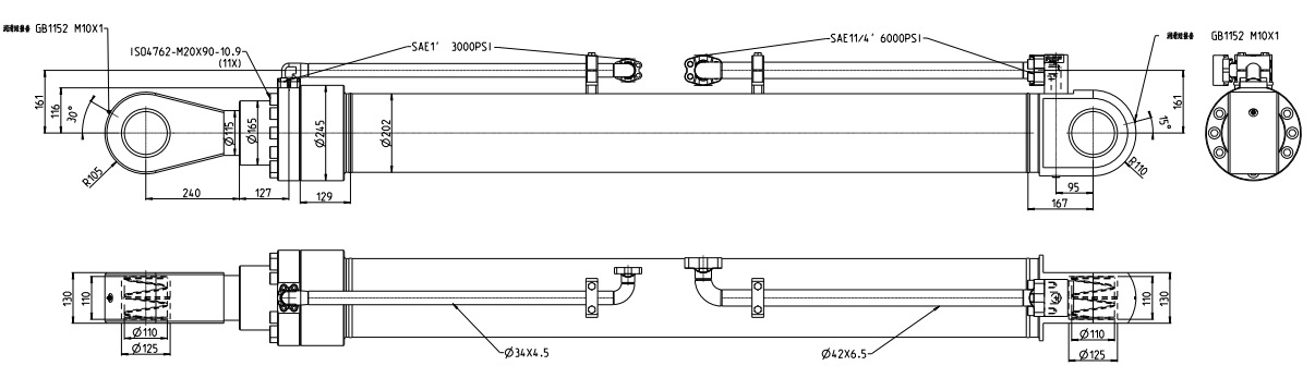 boom cylinder specification