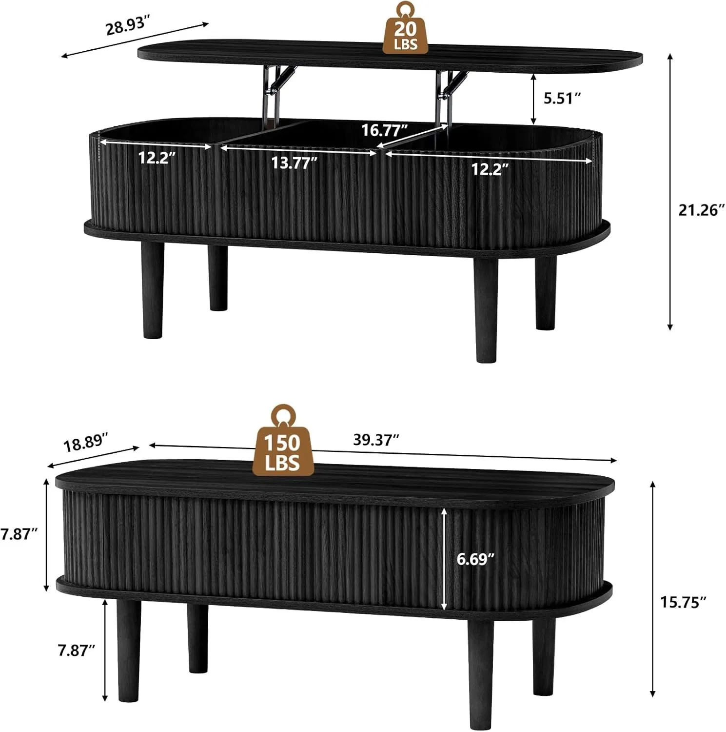 Floor-Standing Minimalist Style Living Room Coffee Table
