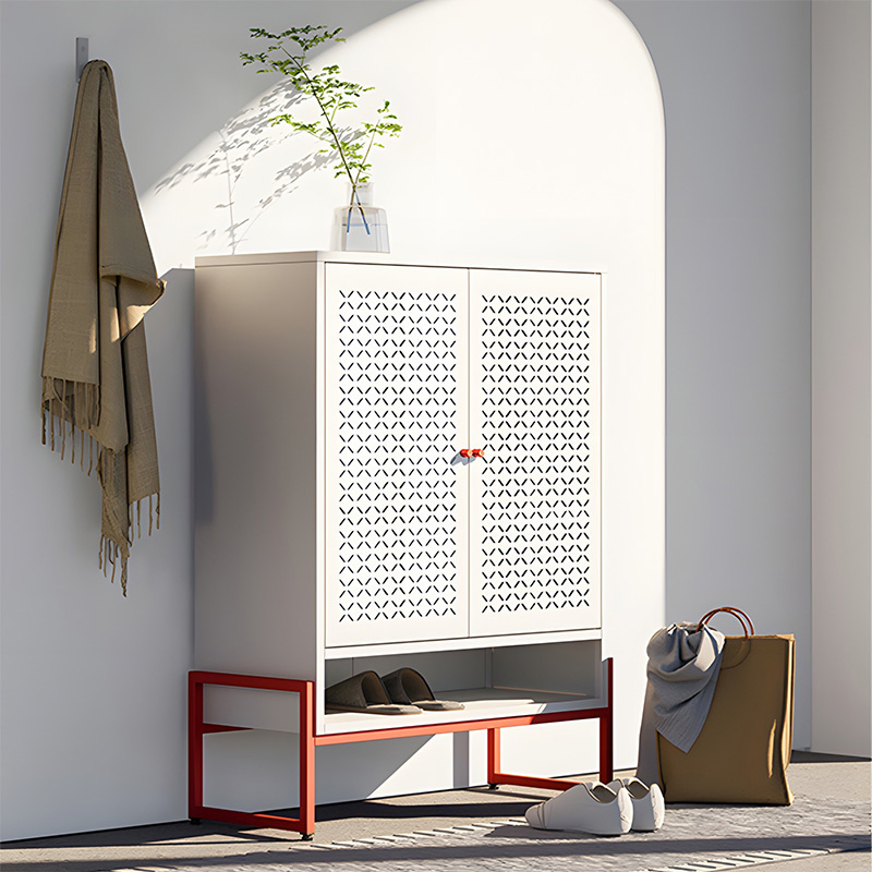 2025 New Design 2-Tier Shoe Storage Cabinet with Door Hallway Entryway