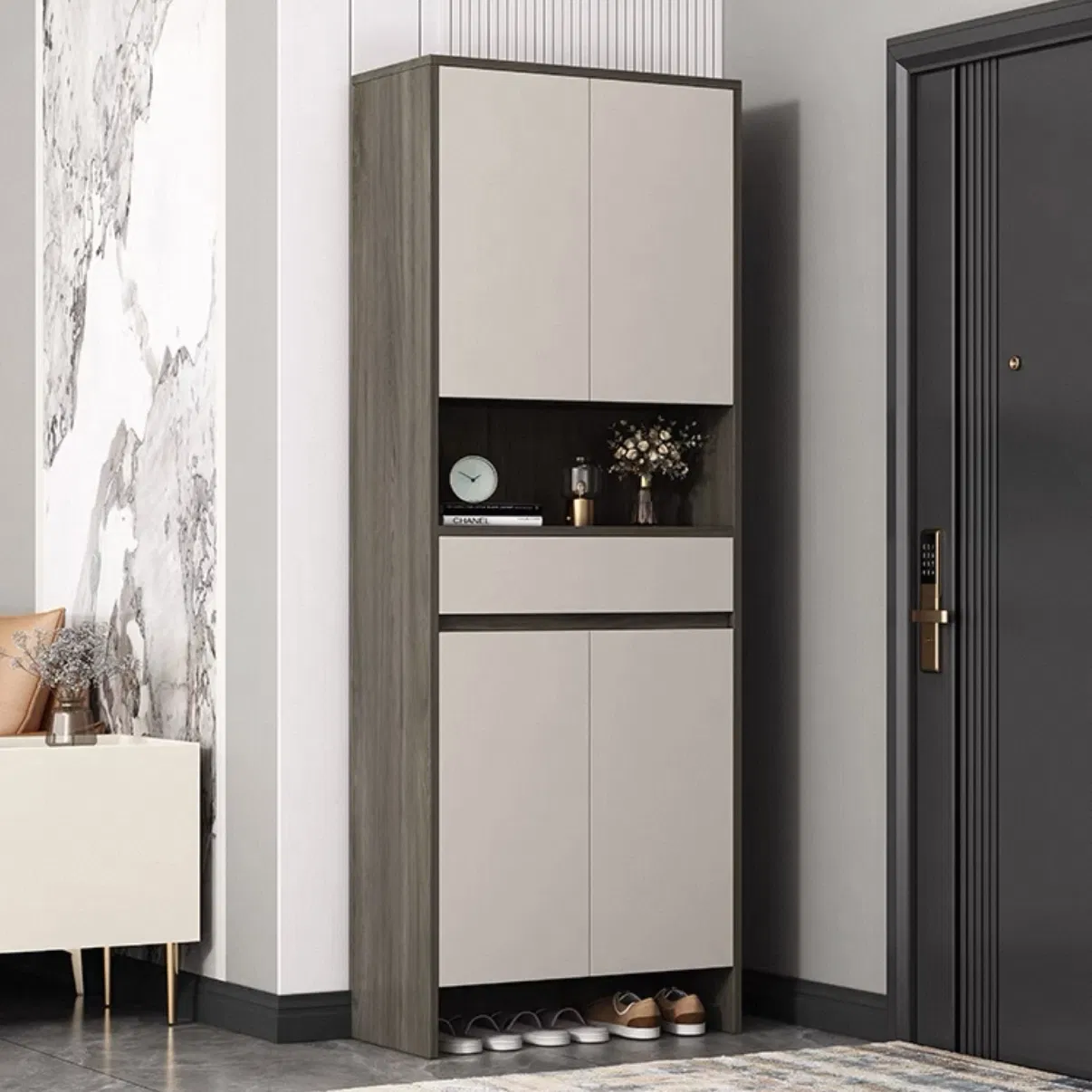 Stylish Solid Wood Shoe Storage Cabinet for Entryway Organization