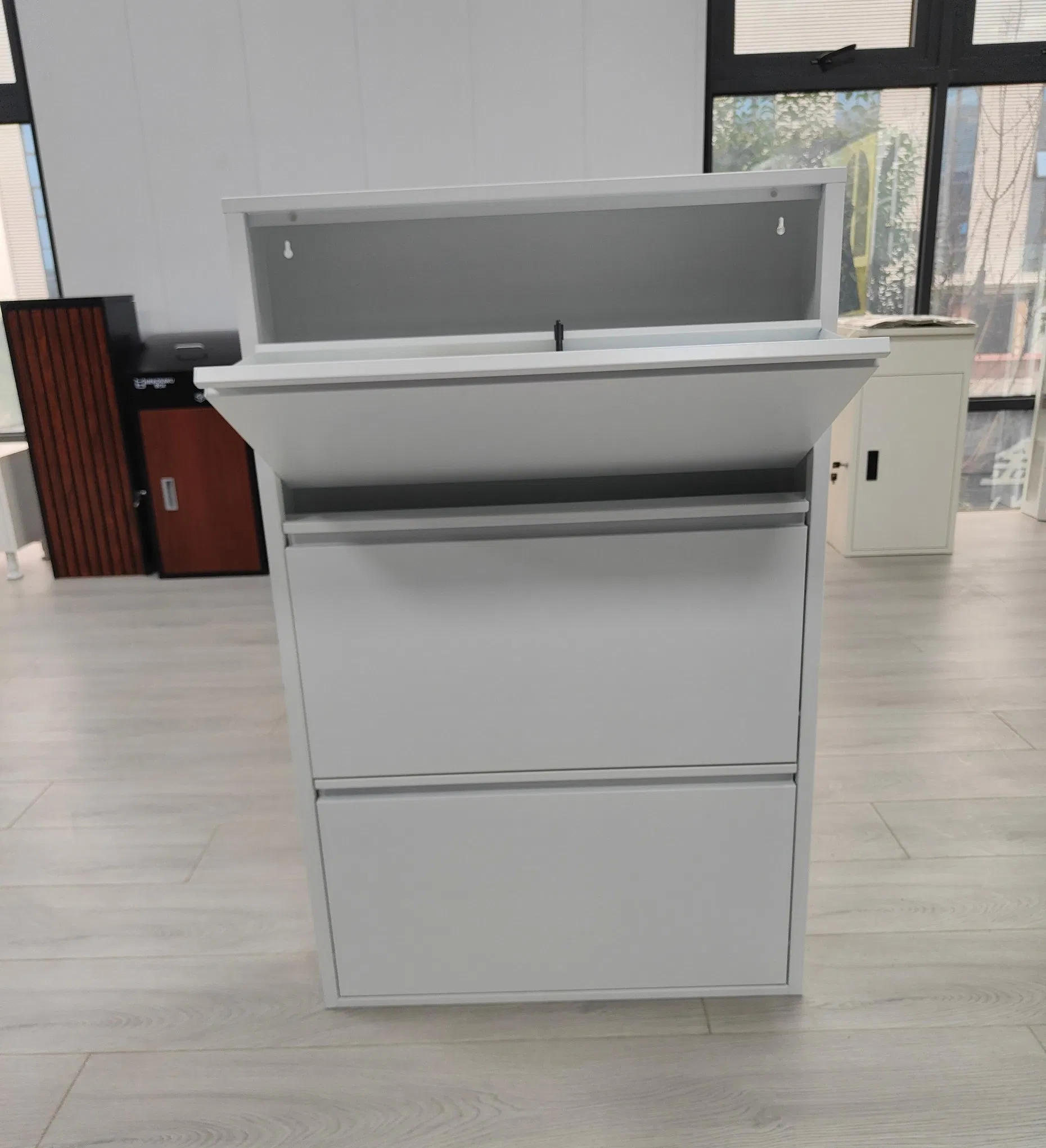 Industrial Style Flip Drawer Wooden Modern Slim Entryway Shoe Cabinet Organizer